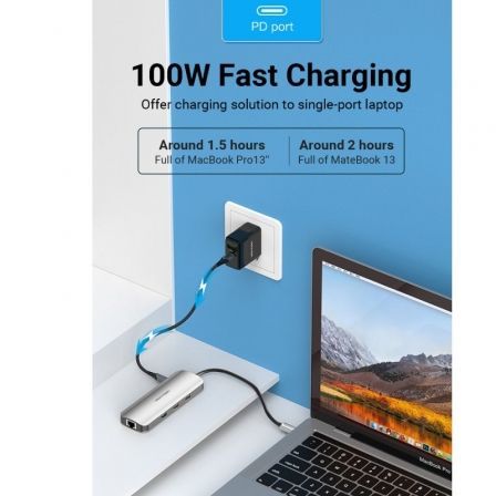 Vention TOKHB Docking USB Tipo-C con 1xHDMI, 3xUSB, USB-C PD, RJ45, Lector SD/MicroSD - Gris